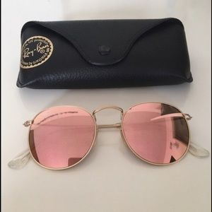 RAY BANS Copper flash round lense new